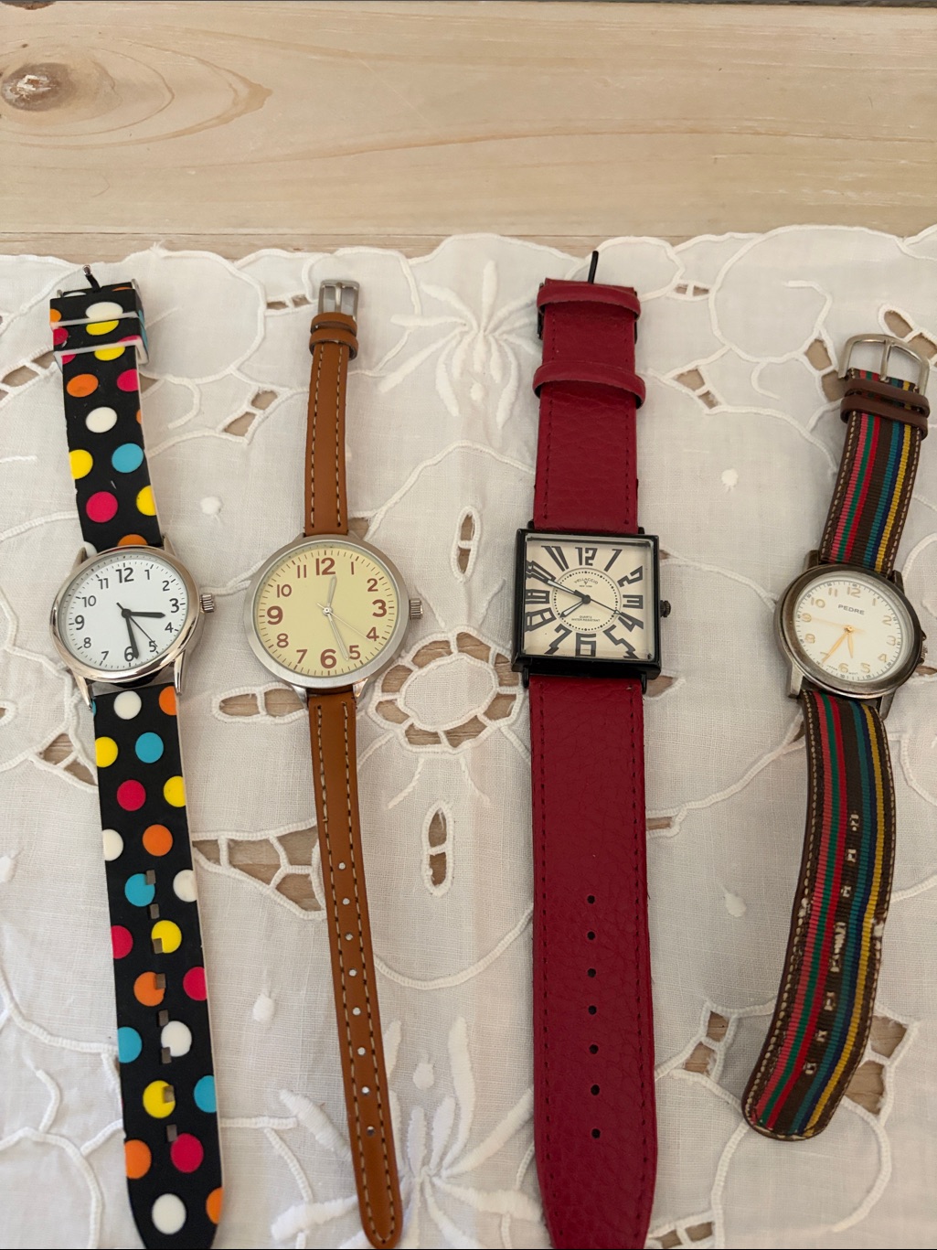 Four Fashion Watches Bundle  Multicolor Straps